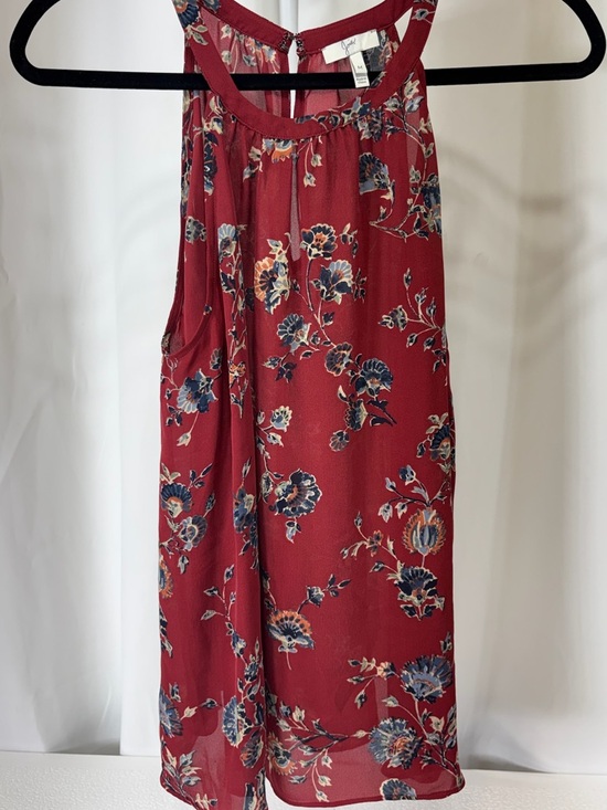 Joie Tops - Joie Red Floral Halter Neck Blouse 3003